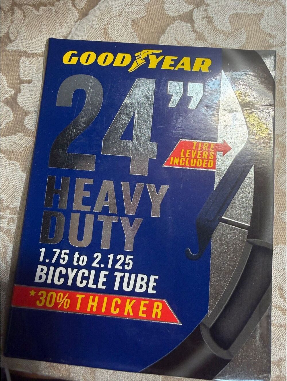 Goodyear 24" Heavy Duty Bicycle Tube 1.75 to 2.125 with Tire Levers